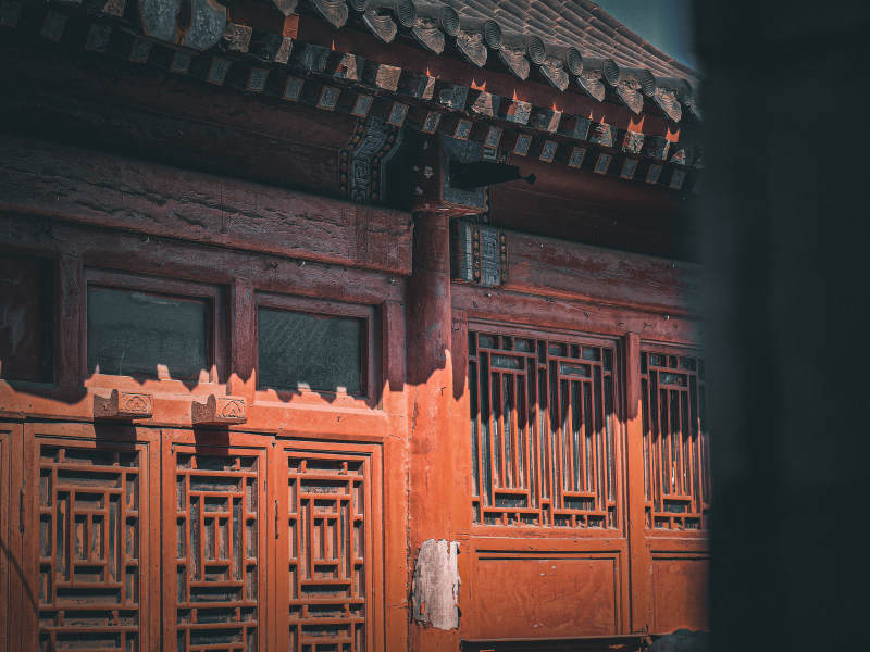 古建筑的木门与窗图片