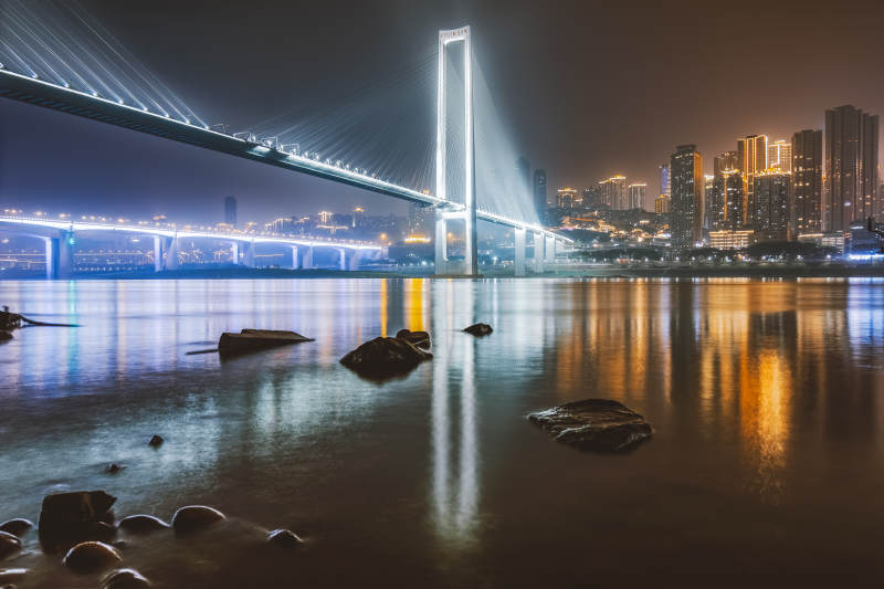 重庆南纪门轨道大桥夜景图片