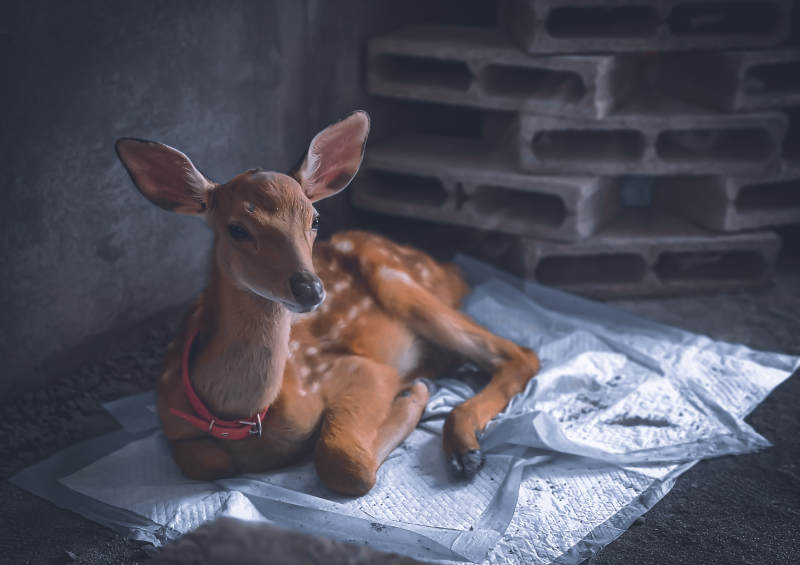 小鹿在休息图片