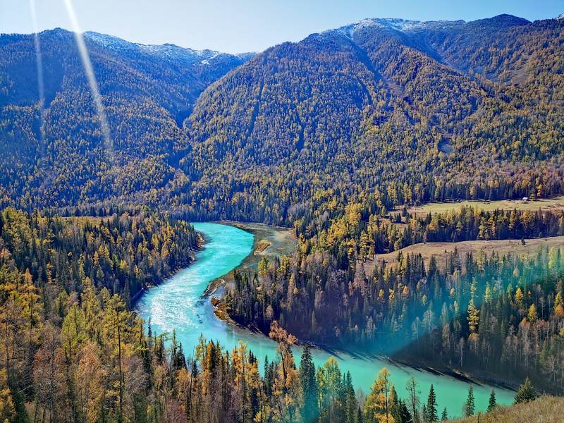 碧水青山图 新疆禾木图片