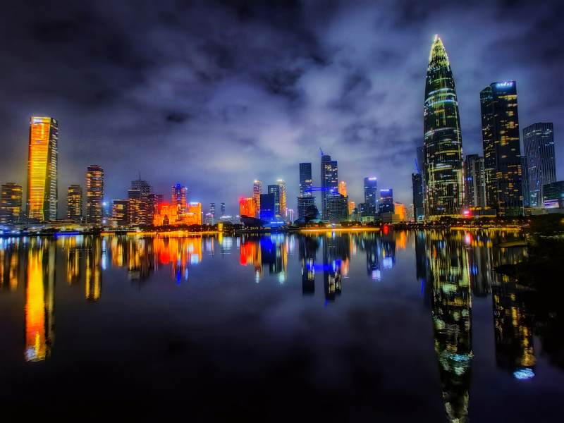 深圳湾人才公园夜景 图片