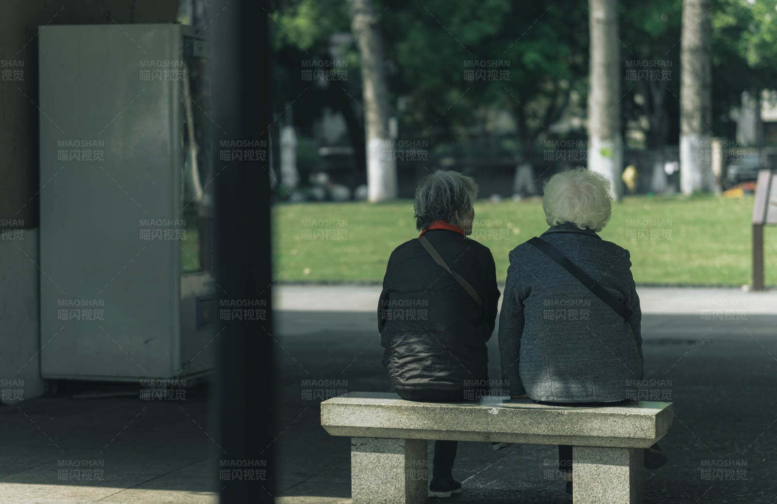 长椅上的背影图片