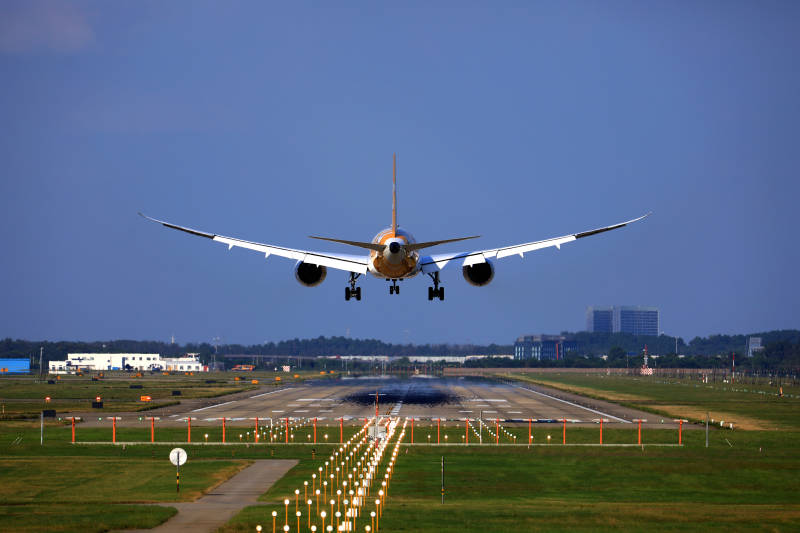 飞机降落图片