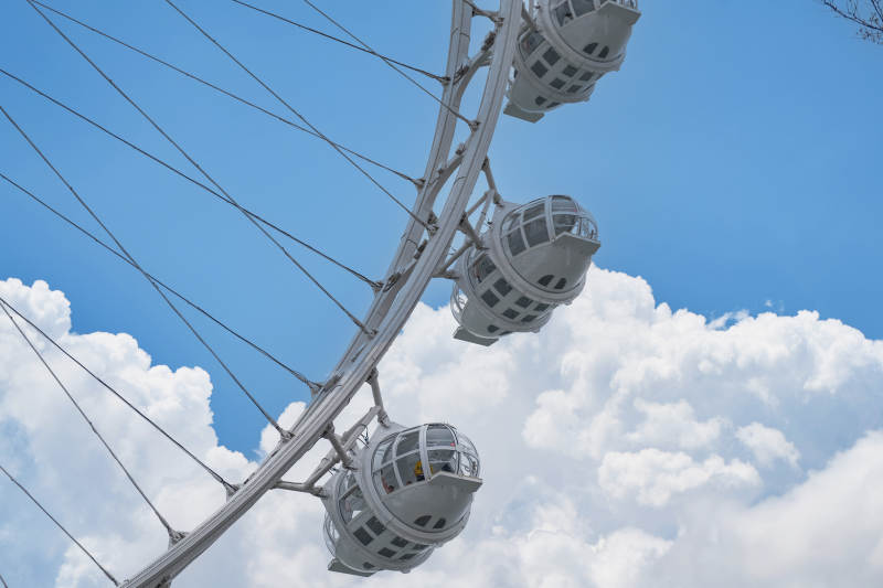 摩天轮与蓝天白云图片