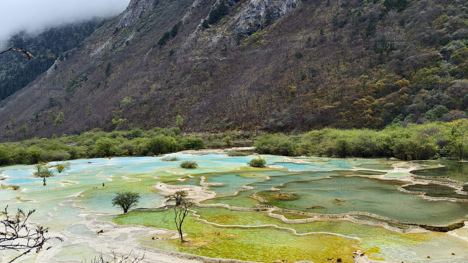 五彩池的美丽景色--黄龙景区图片