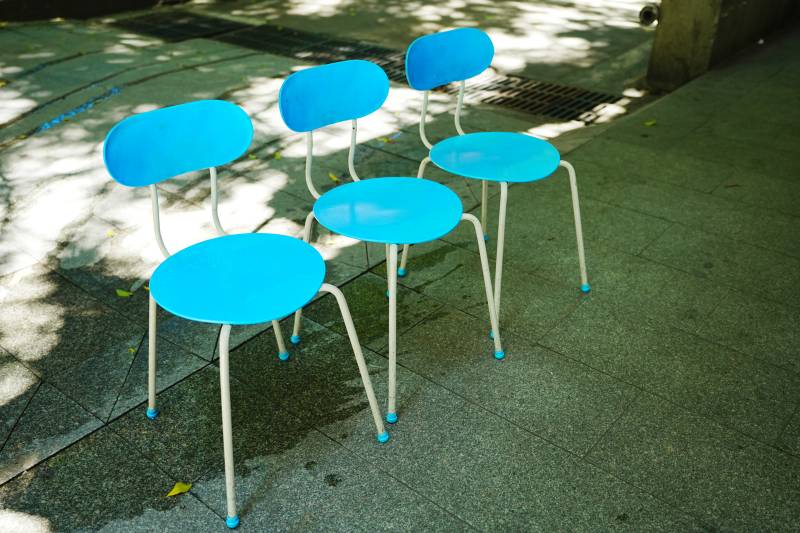 蓝色圆桌椅四件套图片