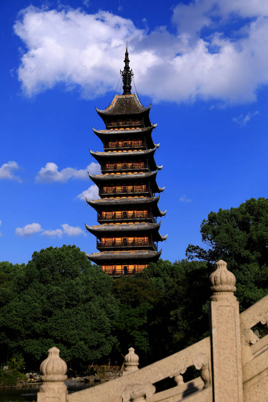 常熟方塔特写图片