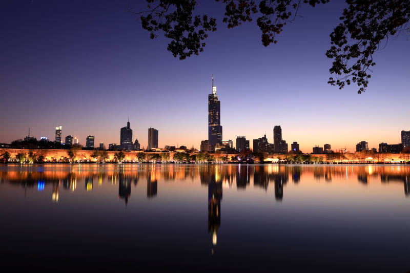 南京玄武湖夜景图片