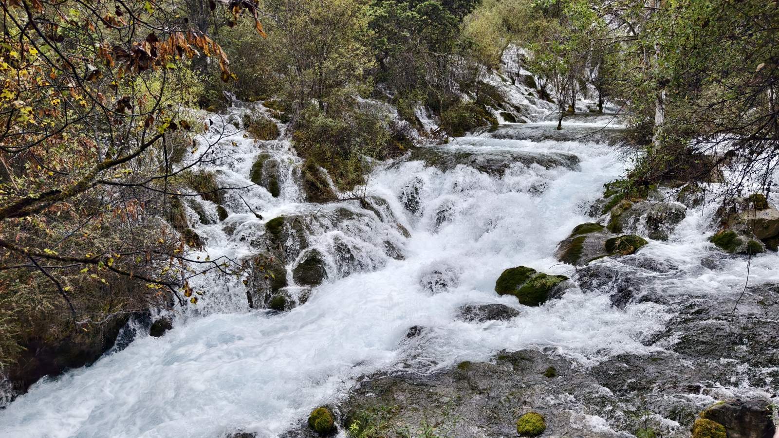 山间溪流瀑布--四川九寨沟图片