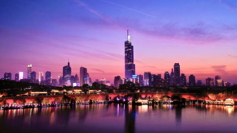 南京城市地标夜景图片