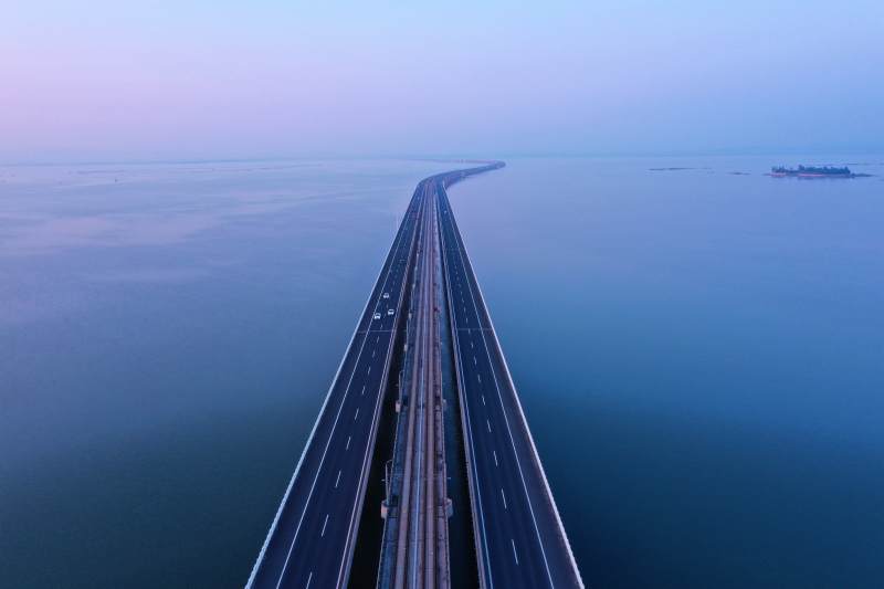 航拍南京石臼湖特大桥图片