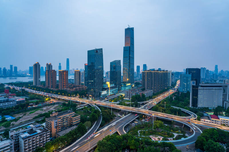 武汉黄埔立交城市夜景图片