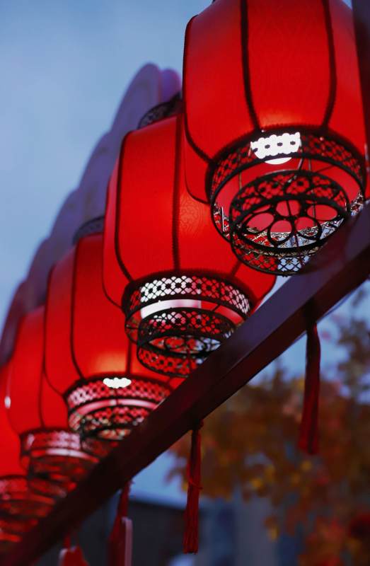 红灯笼夜景图片