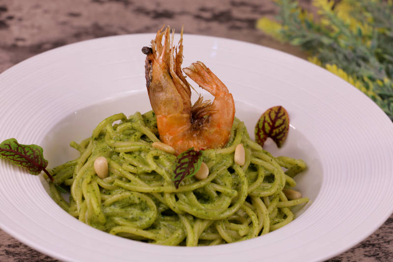 罗勒大虾意面图片