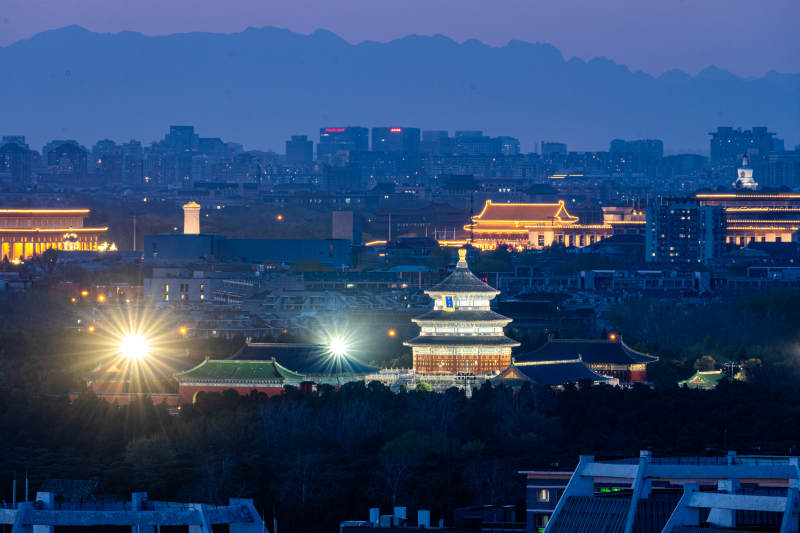 北京天坛夜景图片