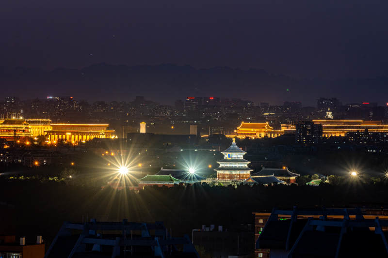 北京天坛夜景图片