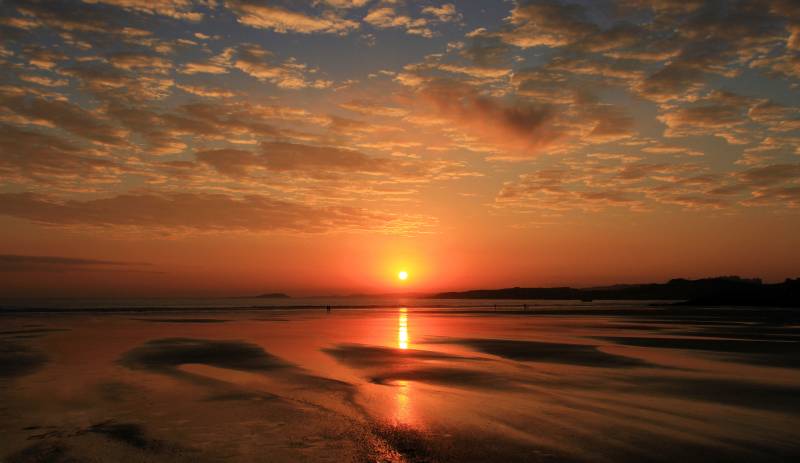 海滩日落美景图片