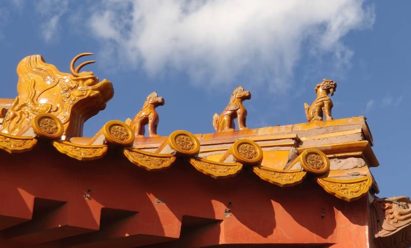 故宫屋檐上的神兽装饰图片