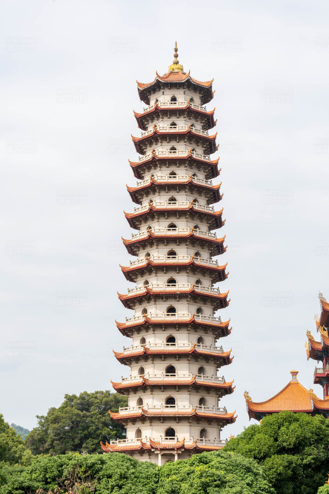 古塔耸立 绿树环绕图片