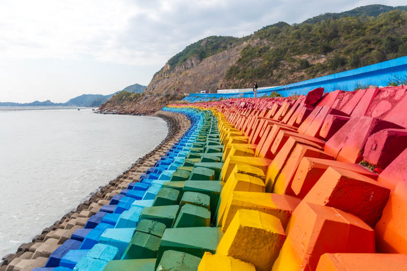 彩虹防波堤图片