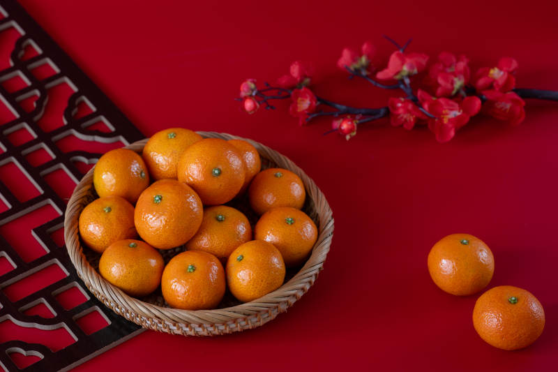 春节橘子篮图片