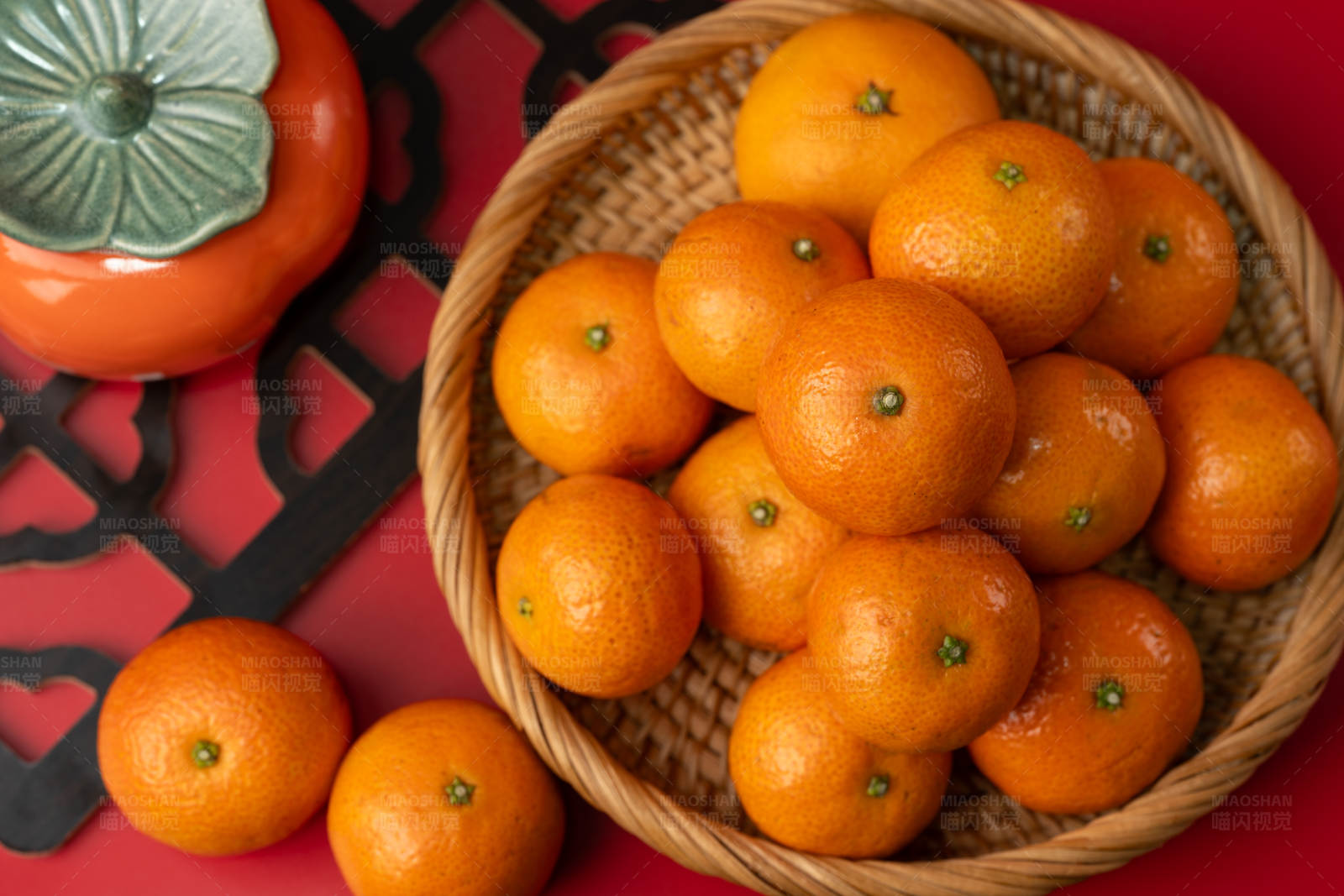 橘子满篮 柿柿如意图片