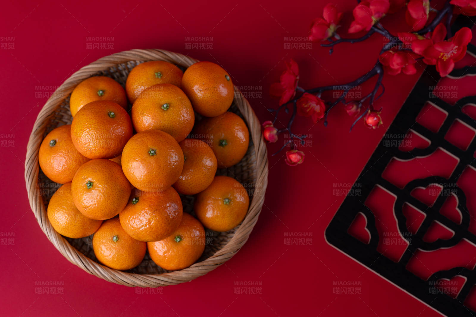 春节橙子篮图片