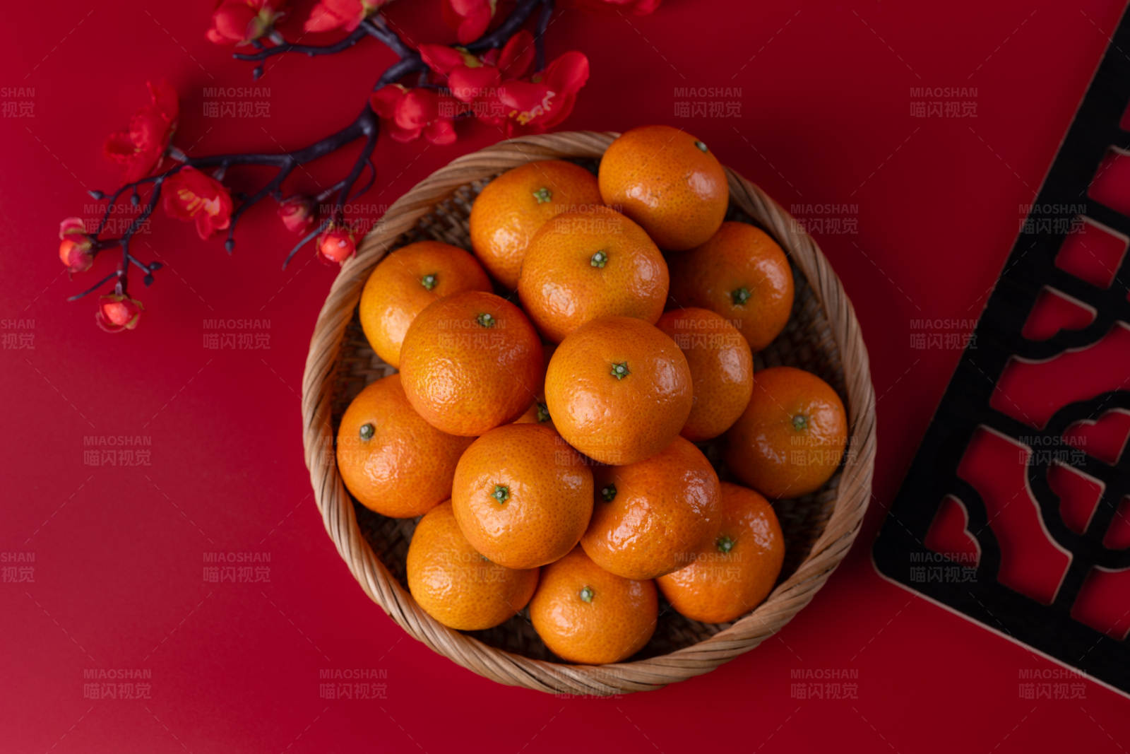 春节橙子篮图片