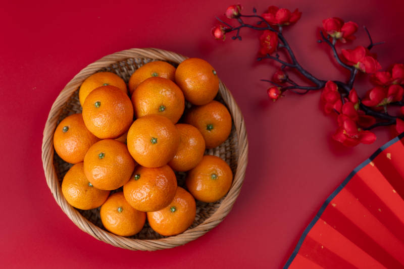 春节橙子篮图片