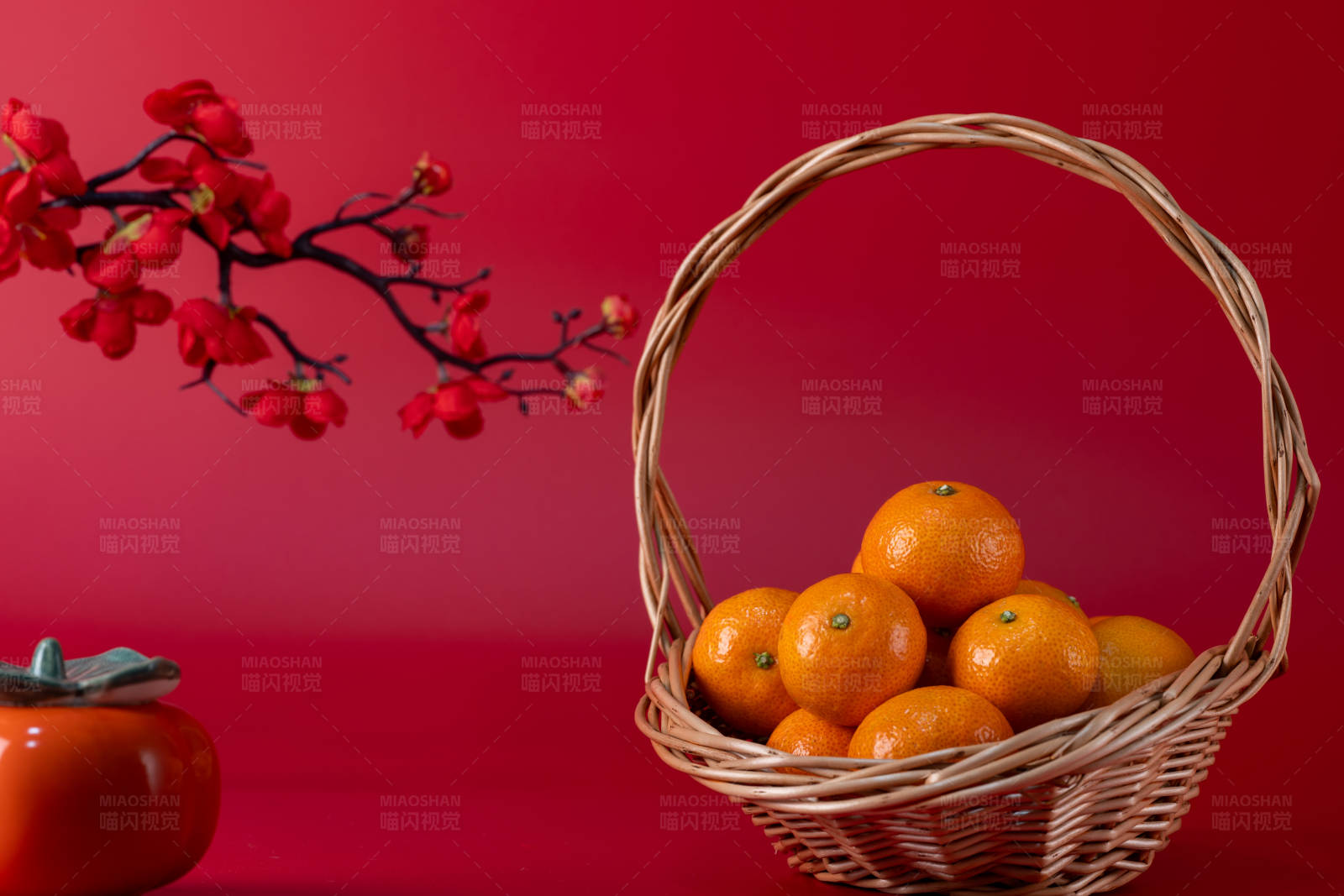 春节橘子篮图片