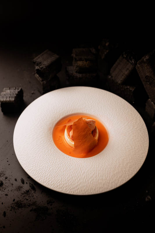 橙色美食的优雅呈现图片