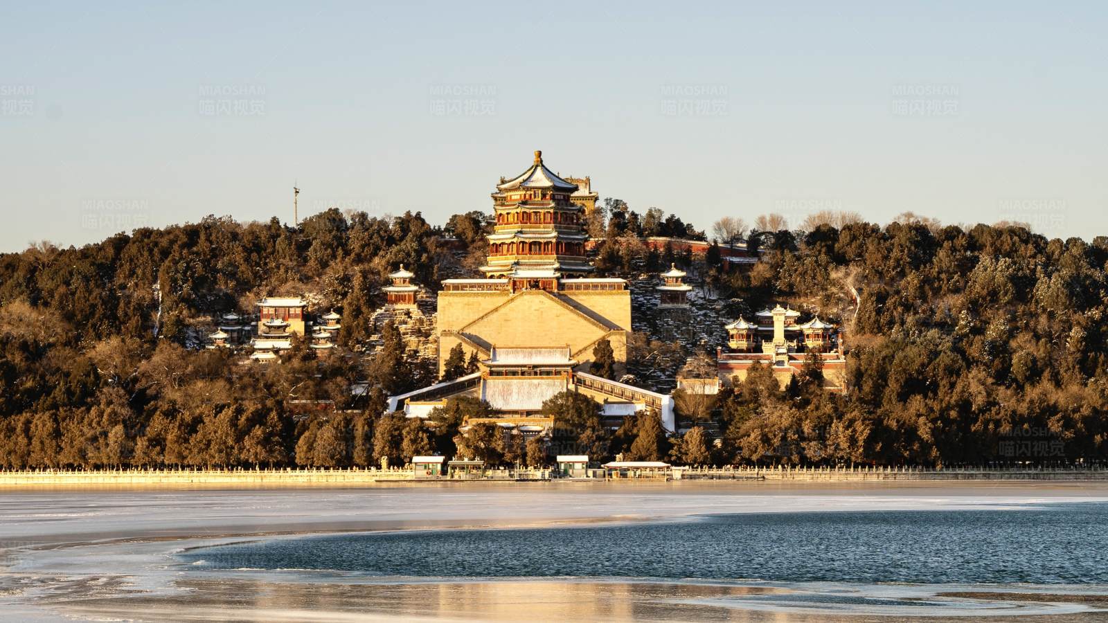 颐和园冬景图片