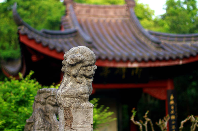 南京下马坊公园的明代栓马桩图片