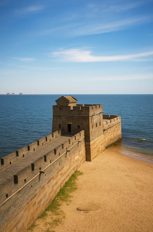 海边的长城图片