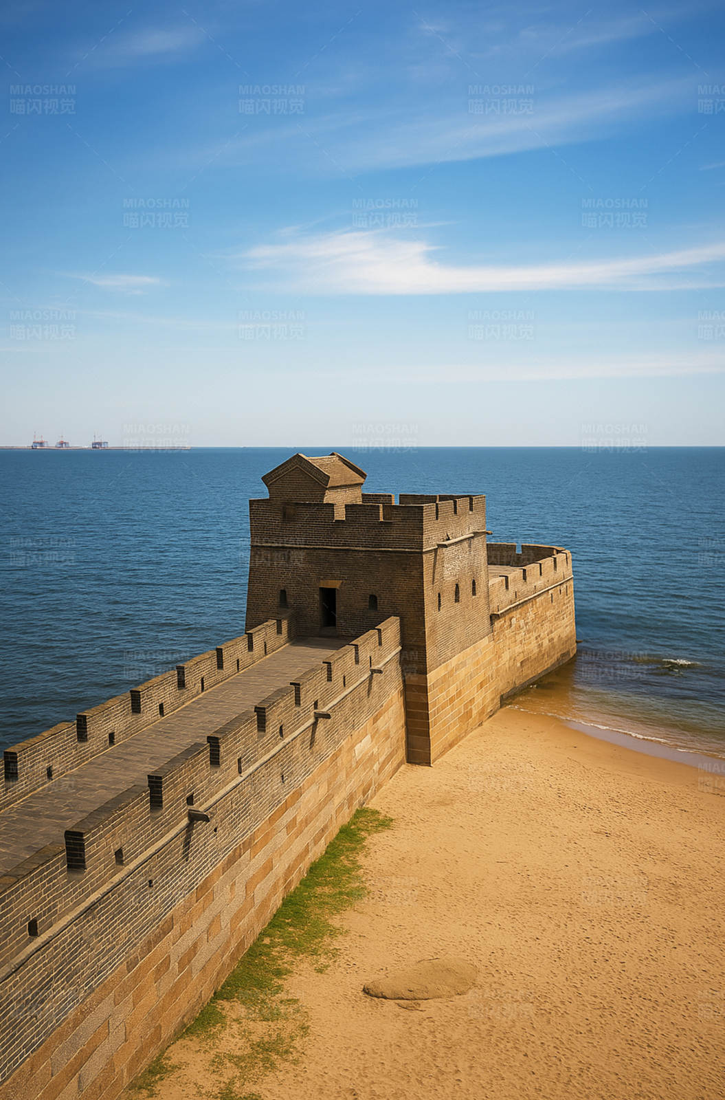 海边的长城图片