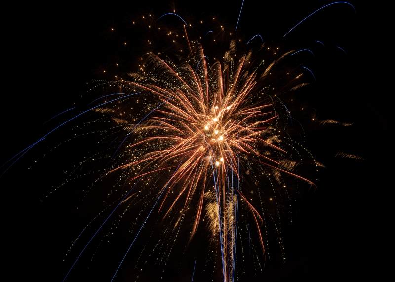 夜空中绽放的烟花图片