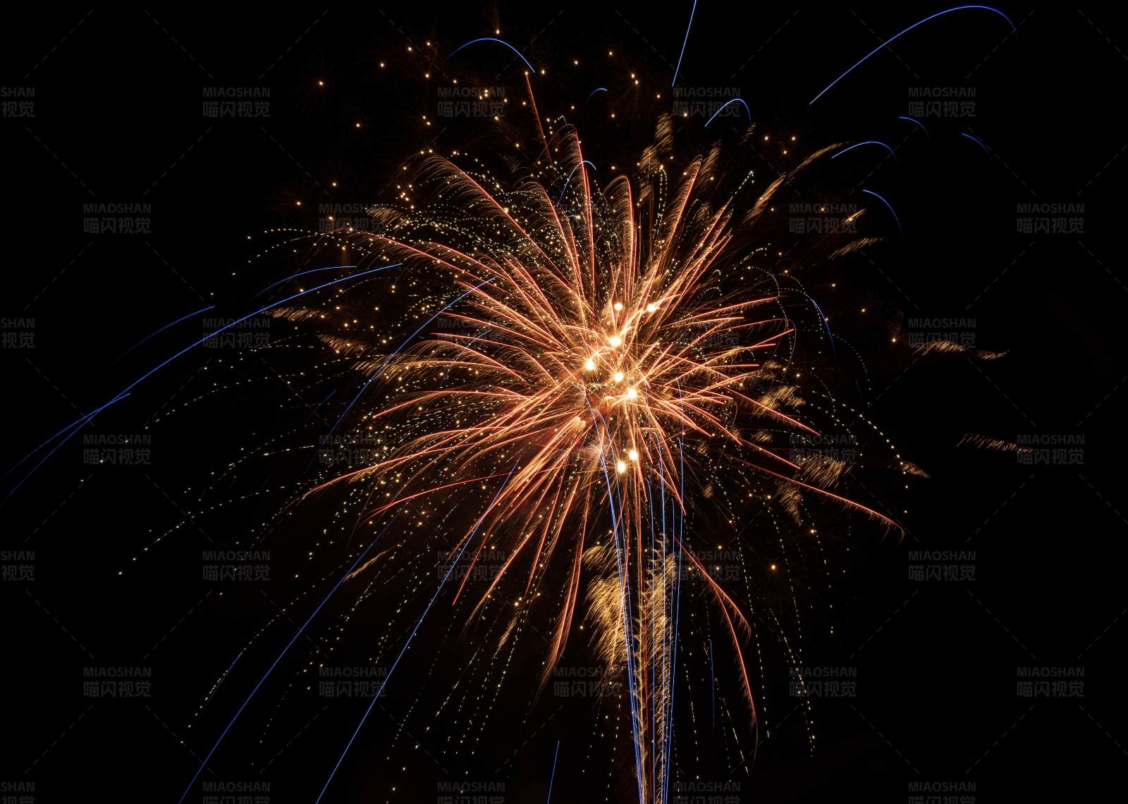 夜空中绽放的烟花图片