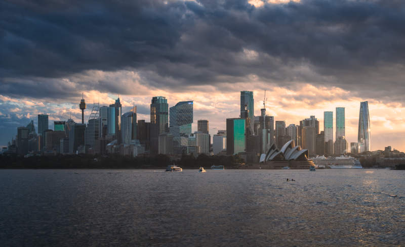 悉尼日落天际线图片