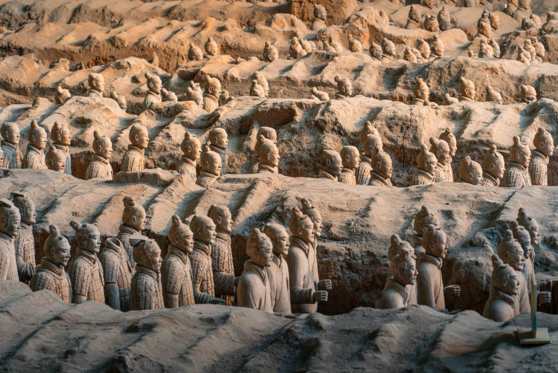 兵马俑的宏伟景象图片