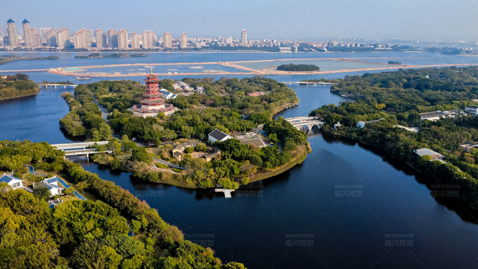 厦门园博苑杏林阁航拍图片