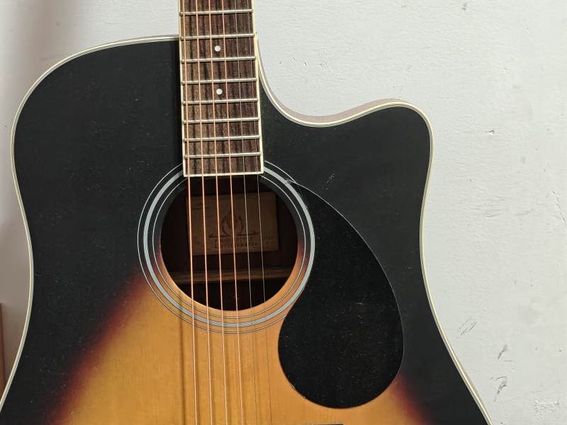 黑色吉他特写图片