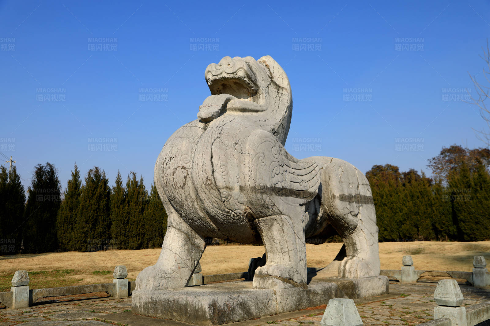 南京萧景墓石刻特写图片