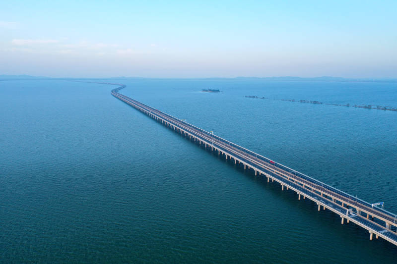 航拍南京石臼湖特大桥图片