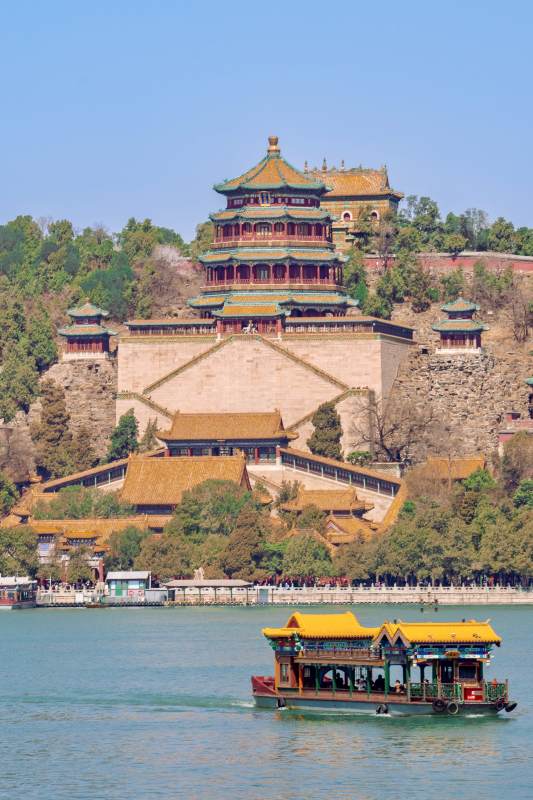 颐和园昆明湖游船图片