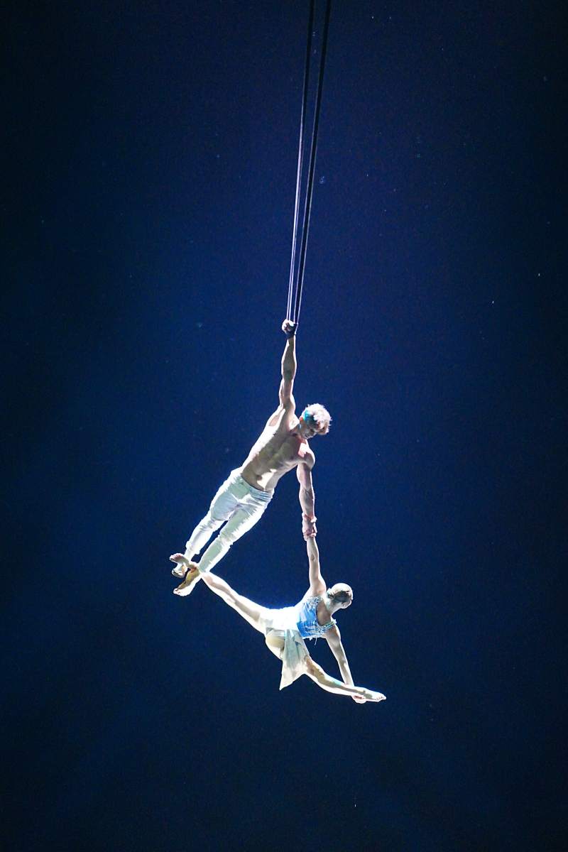 空中双人特技表演图片