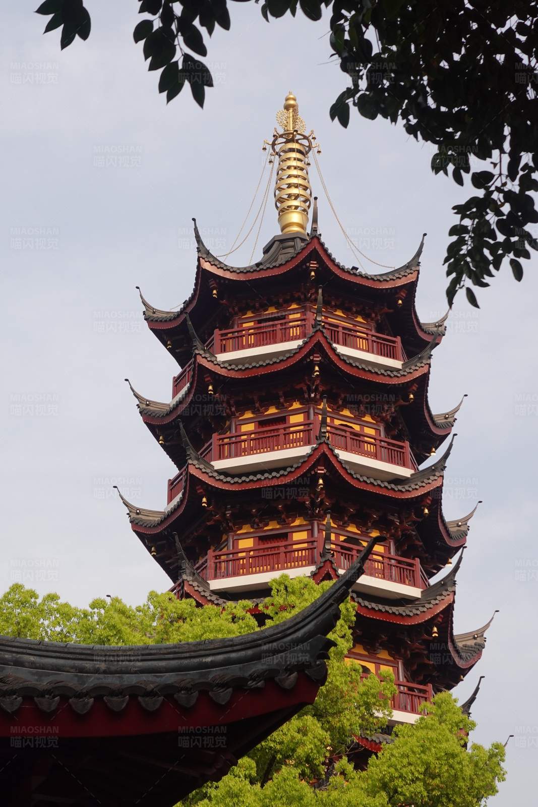 古塔耸立 绿树环绕图片