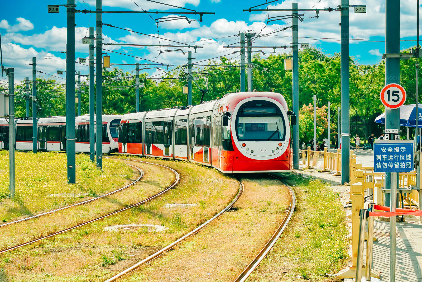 现代有轨电车在城市图片