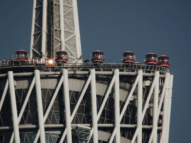 摩天轮上的红色车厢图片