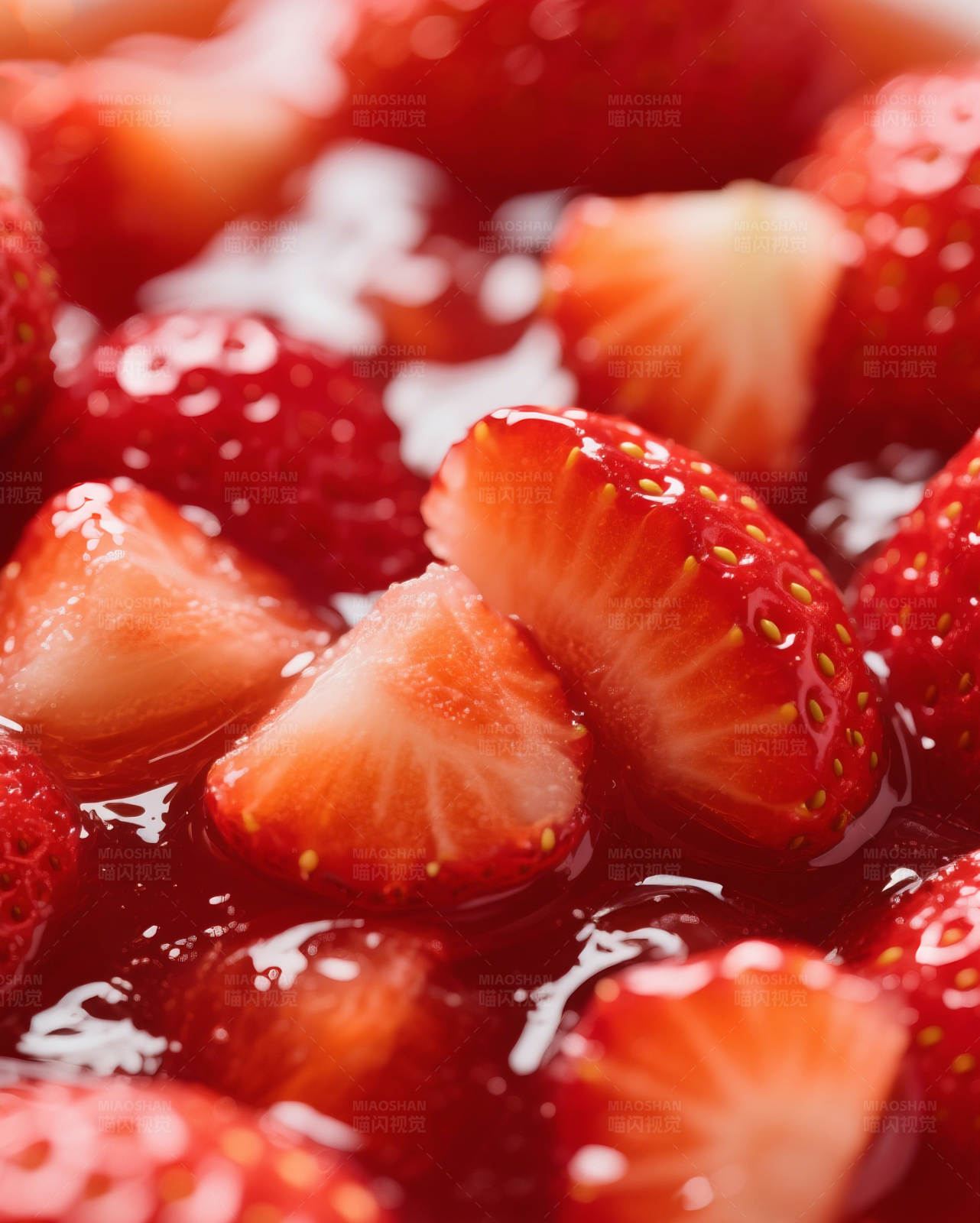 草莓果酱特写图片