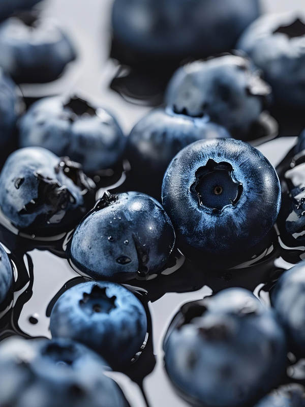 蓝莓水润新鲜特写图片